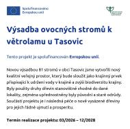 Výsadba ovocných stromů k&nbsp;větrolamu u&nbsp;Tasovic