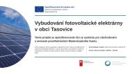 Vybudování fotovoltaické elektrárny v&nbsp;obci Tasovice