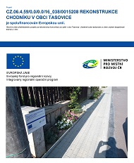 Publicita projektu Rekonstrukce chodníku